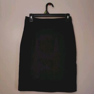 Vintage Black Velvet Skirt Size 8 Zip Back Smock Waist‎ Knee Length Back Slit
